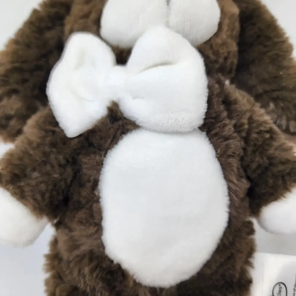 Little Miracles Brown White Puppy Dog with Bow Tie Plush 11